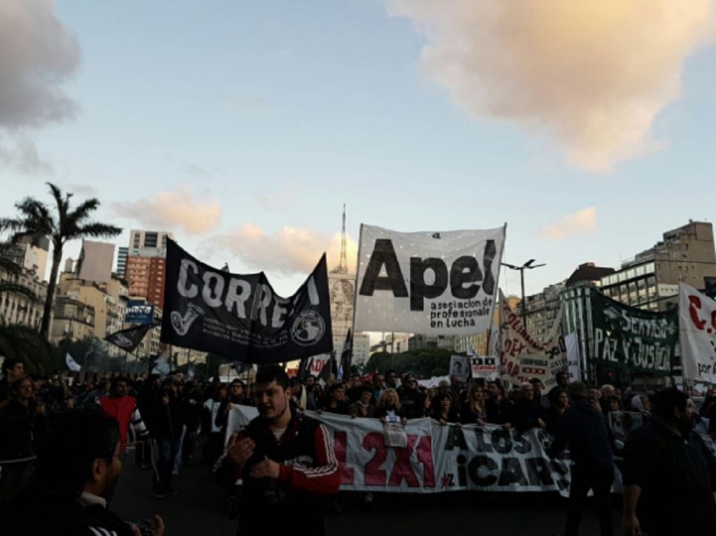 Marcha contra el 2x1 a genocidas, en Plaza de Mayo