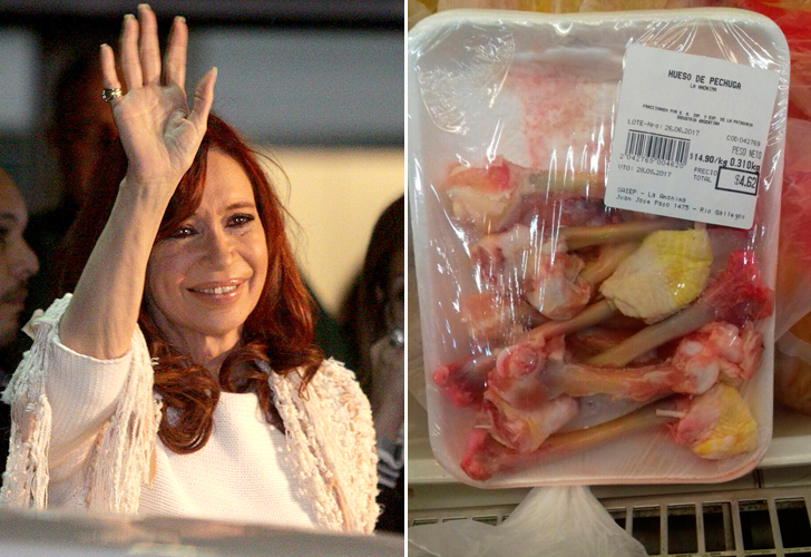 Cristina criticó al supermercado La Anómina por huesos de pollo