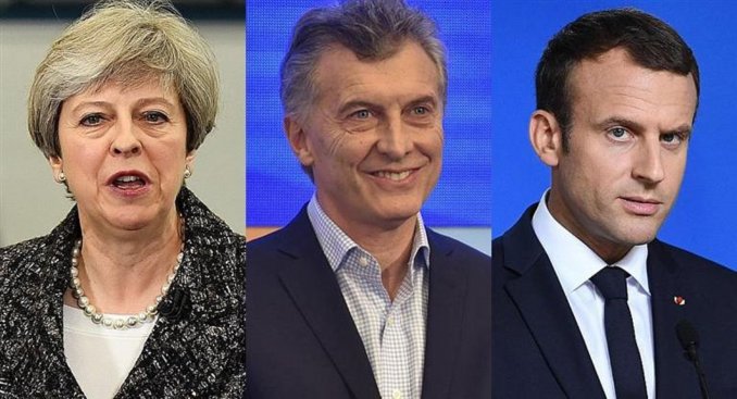 Macri junto a May y Macron en el G-20