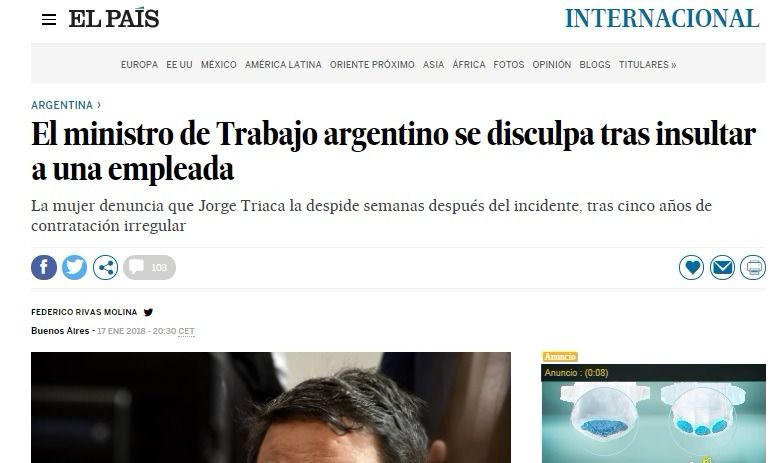 jorge triaca, el pais, sandra heredia