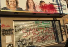 Atacaron un local de Cambiemos en Burzaco