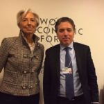 La actual directora del FMI, Christine Lagarde y el ministro