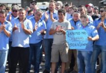 Durante una protesta por el crimen del chofer, colectiveros cantaron contra Macri  Colectiveros cantaron contra Macri por el crimen del chofer