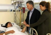 Macri visitó a la policía baleada en la comisaría de San Justo
