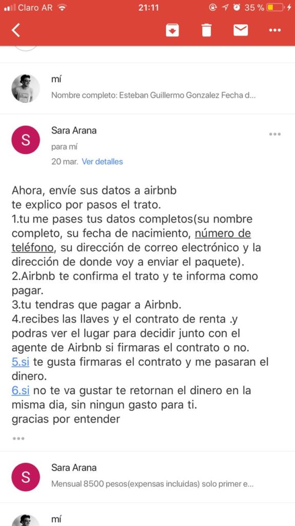 estafa, airbnb, alquileres truchos, airbnb argentina