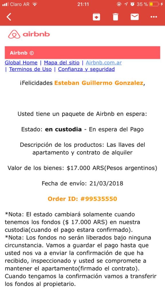 estafa, airbnb, alquileres truchos, airbnb argentina