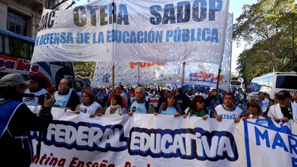 Marcha federal docente: Qué gremios participaron de la movilización