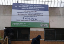 Ferraresi denuncia a Vidal con carteles en las obras que financia el Municipio Ferraresi denuncia a Vidal con carteles en las obras que financia el Municipio