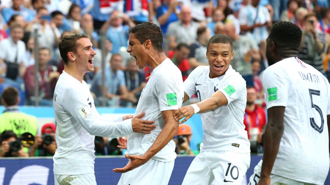 uruguay, francia, goles, mundial rusia 2018