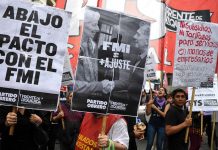 Organizaciones de izquierda marcharon contra la presencia de Lagarde en la Argentina Organizaciones de izquierda marcharon contra la titular del FMI Christine Lagarde