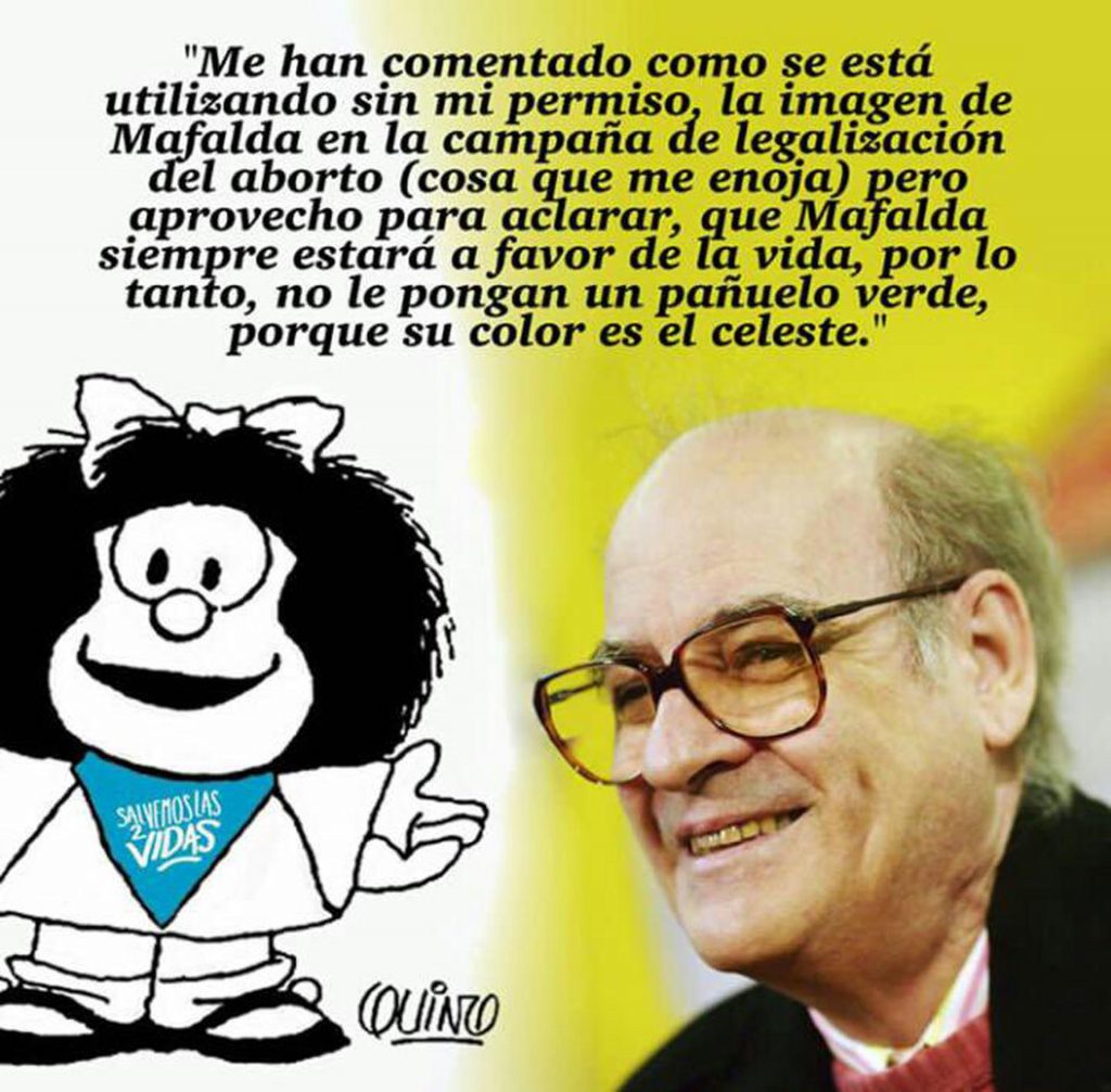 Quino aclaró de qué lado del tema aborto está Mafalda