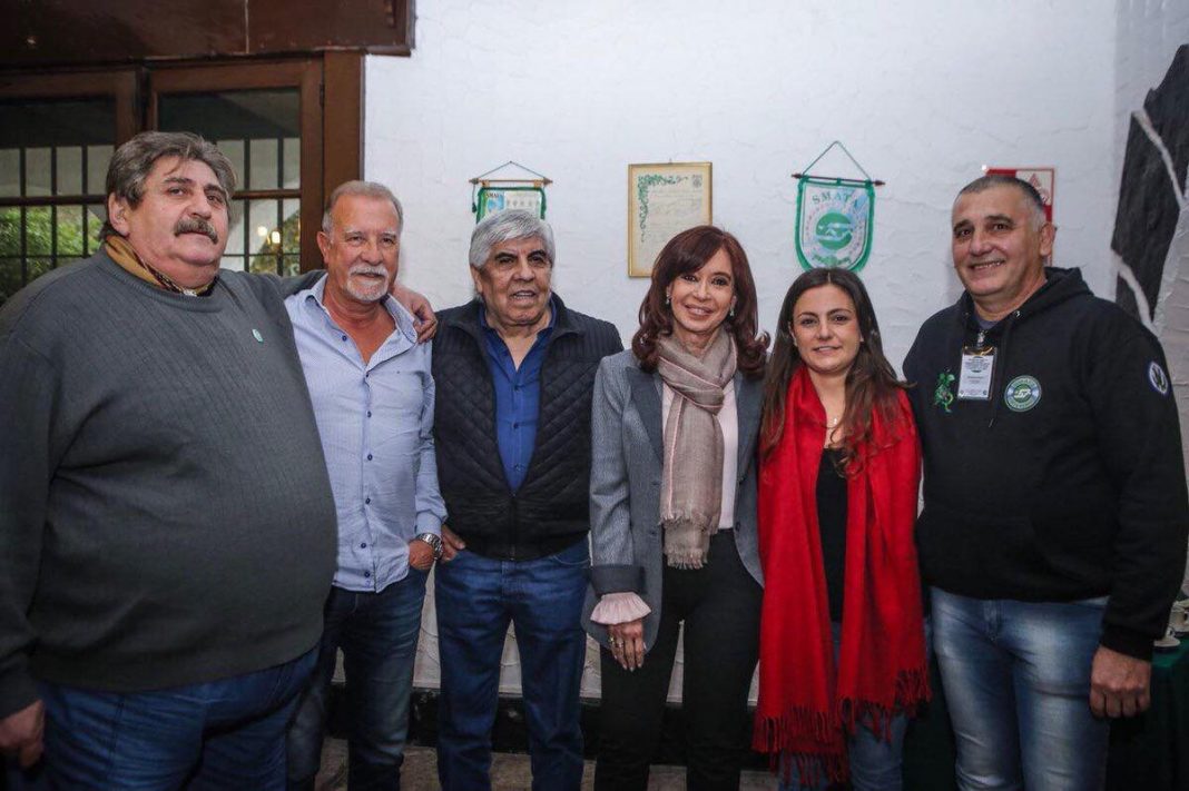Cristina Kirchner y Hugo Moyano, juntos en un acto de Smata en Cañuelas