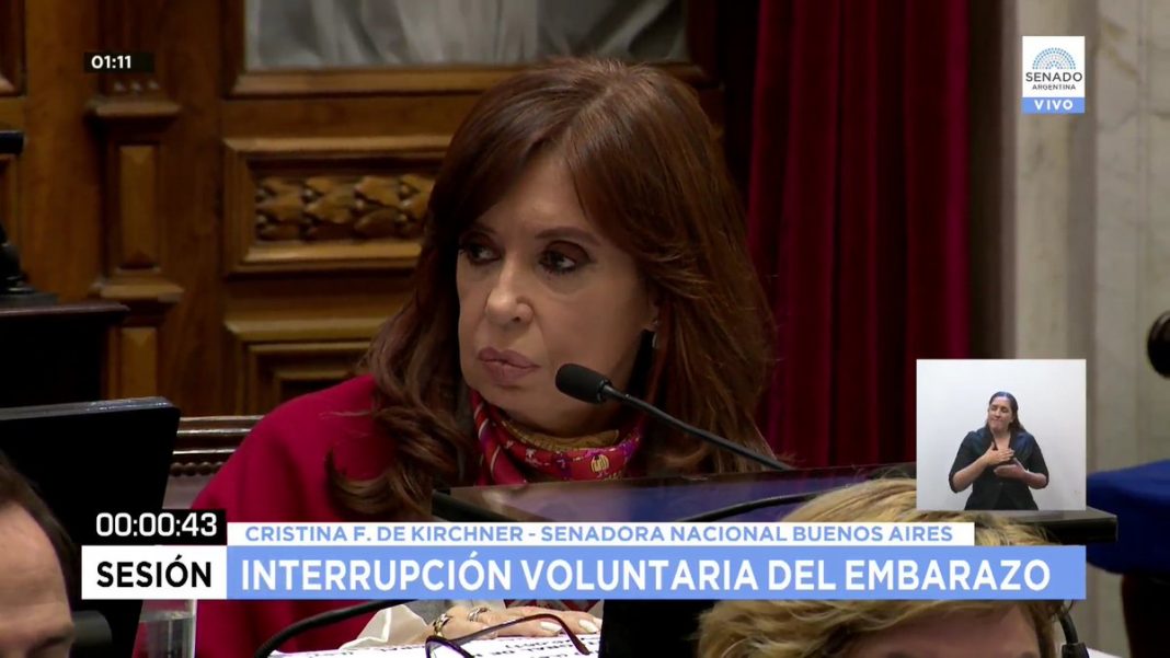 Cristina Kirchner, aborto, senado, aborto legal, debate, sesión, voto, votación