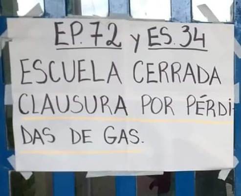 Por problemas de gas e infraestructura, catorce escuelas de Almirante Brown están sin clases