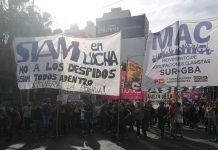 Corte y movilización en el Puente Pueyrredón por los trabajadores de Siam