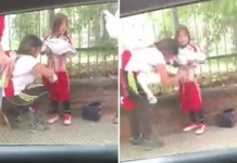Detuvieron a la mujer que le pegó bengalas a su hijo antes de la Superfinal