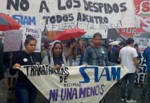 Conflicto en Siam: despedidos marchan hacia la Secretaria de Trabajo siam, trabajadores