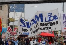 Trabajadores de SIAM cortaron el Puente Pueyrredón en contra de los despidos trabajadores, siam, corte, puente pueyrredon