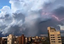 Alerta meteorológico por tormentas fuertes, con ráfagas, actividad eléctrica y caída de granizo