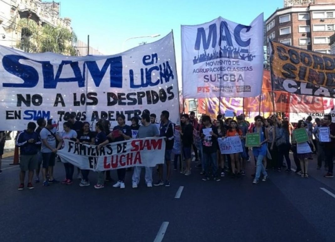 siam, trabajadores, corte, manifestacion, puente pueyrredon