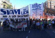 Trabajadores de SIAM volvieron a cortar Puente Pueyrredón siam, trabajadores, corte, manifestacion, puente pueyrredon
