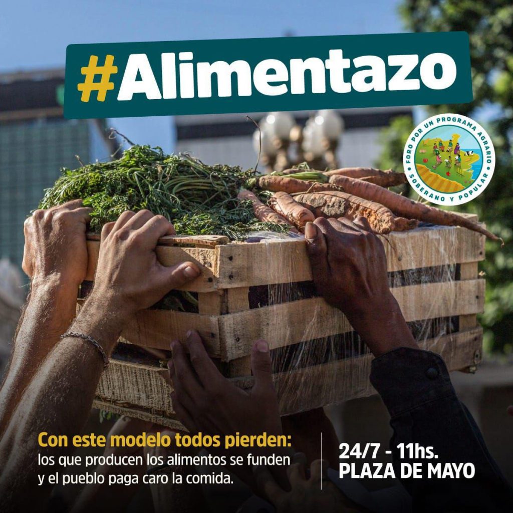 Pequeños productores, alimentazo, plaza de mayo