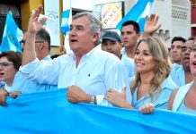 Gerardo Morales encabezó una marcha en Jujuy contra la liberación de Milagro Sala