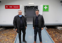 Alberto Fernández y Jorge Macri juntos hospital de campaña en Vicente López