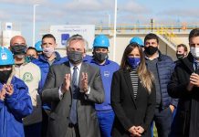 Alberto Fernández inauguró una planta depuradora en Guernica