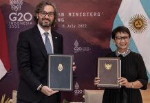 Cafiero llegó a Indonesia para participar de la cumbre de cancilleres preparatoria del G20 presidencial